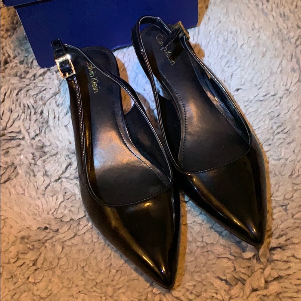 1 inch Strappy Black Heels